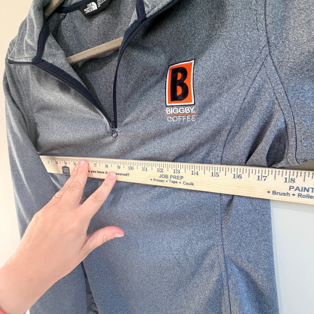 The North Face Quarter Zip Pullover Womens Medium Blue Biggby Coffee Workwear - Picture 6 of 8